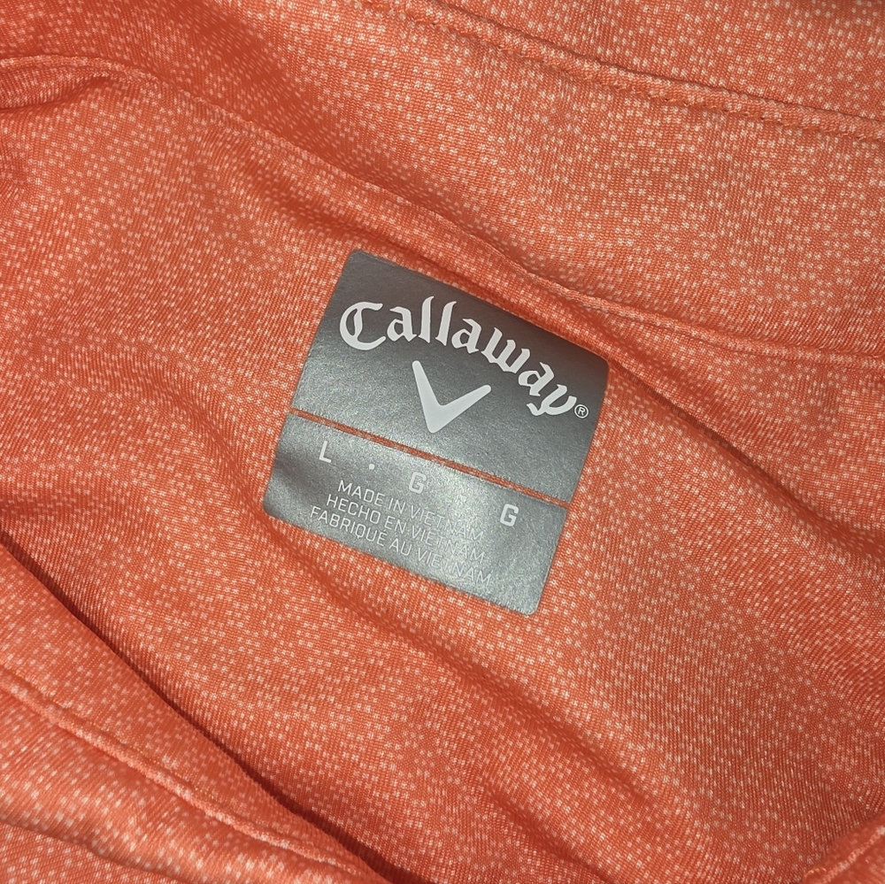 Callaway Men's Short Sleeve Coral Patterned Polo Shirt Golf Size Large F-0119 - Picture 11 of 12
